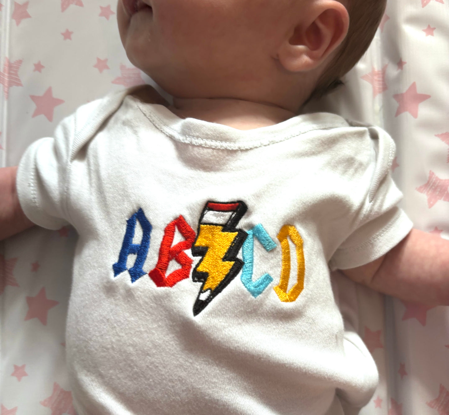 ABCD Embroidered Baby Grow