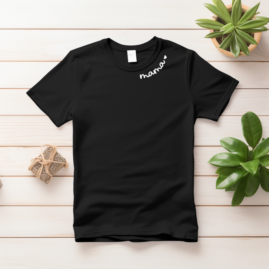 Embroidered Collar Mama T-shirt