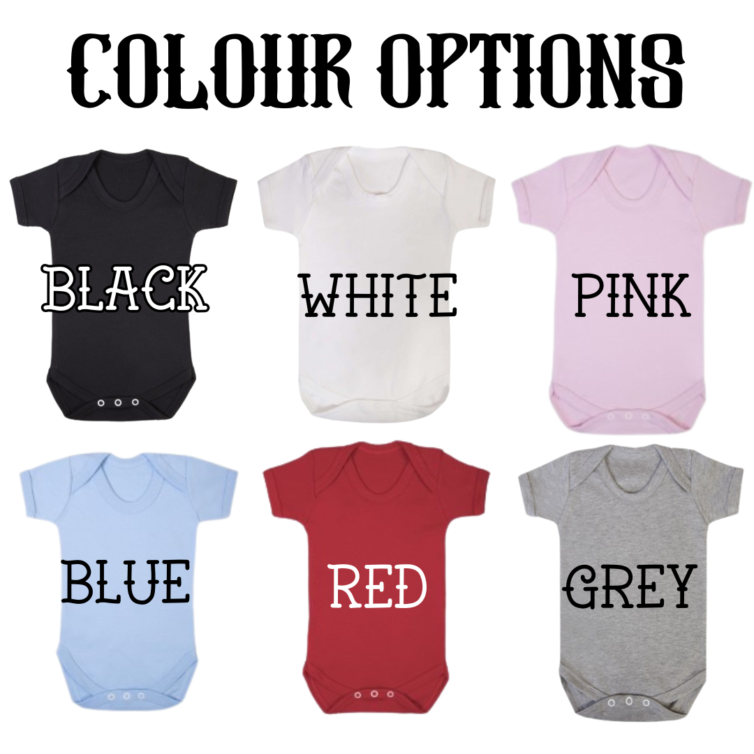 Embroidered Gothic Text Baby Grow