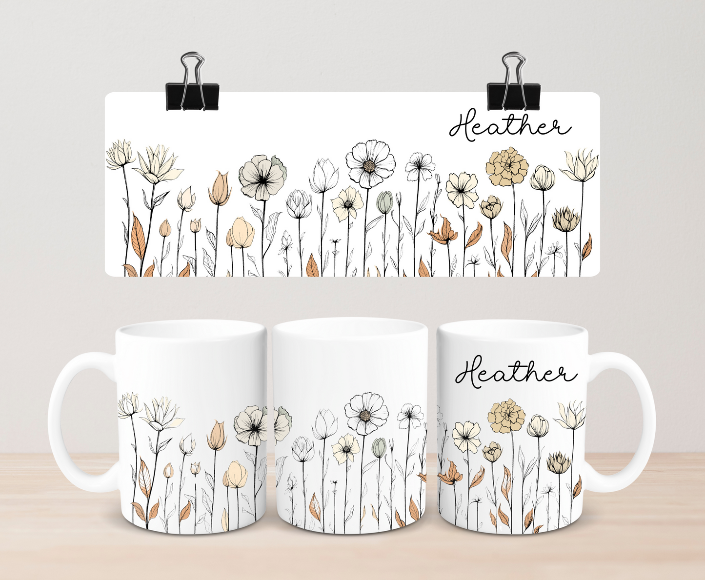 Wildflower Personalised Name Mug