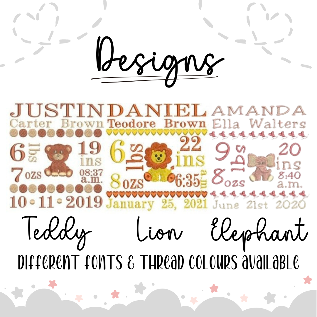 Birth detail baby blanket