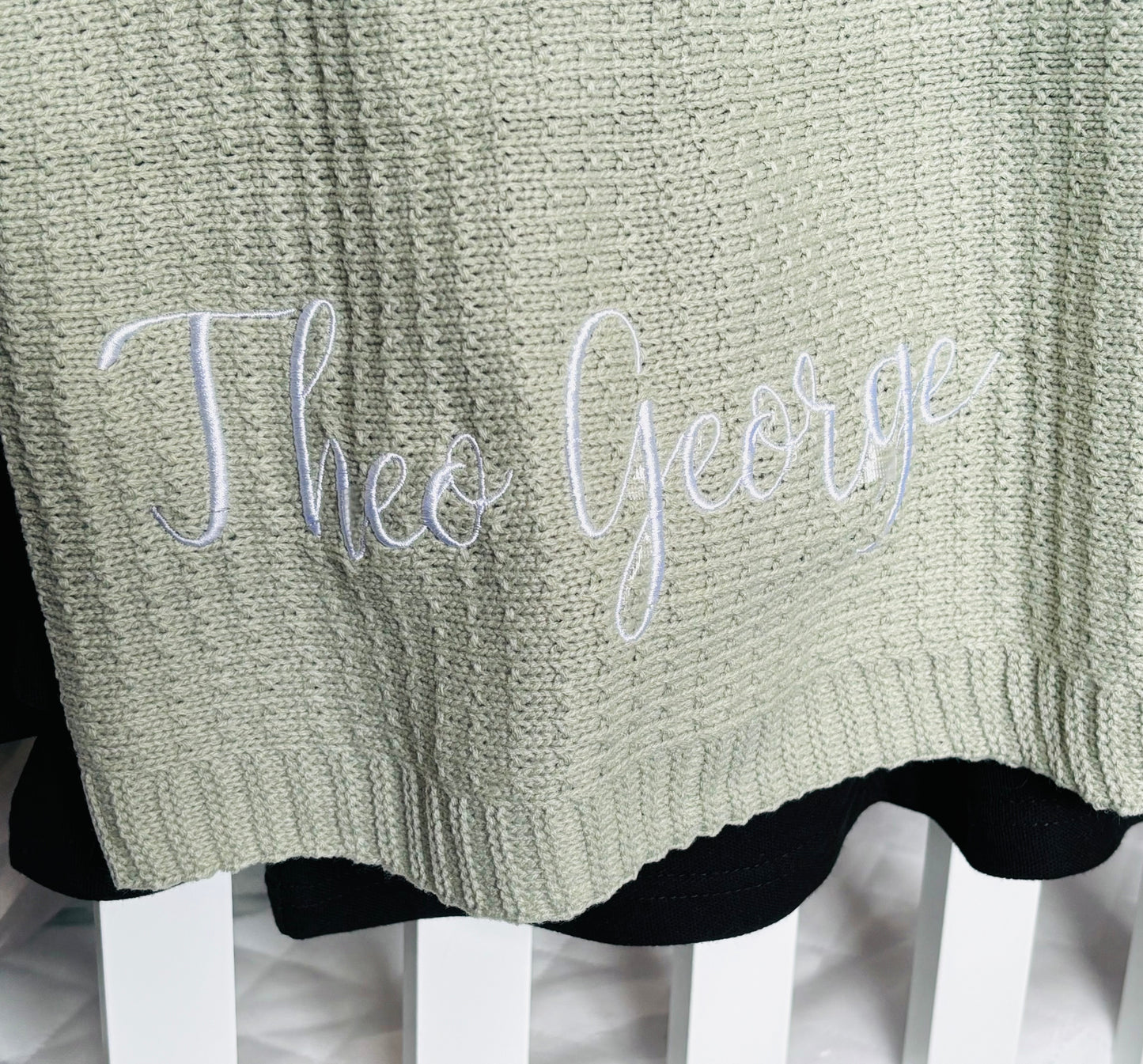 Personalised Embroidered Knit Blanket