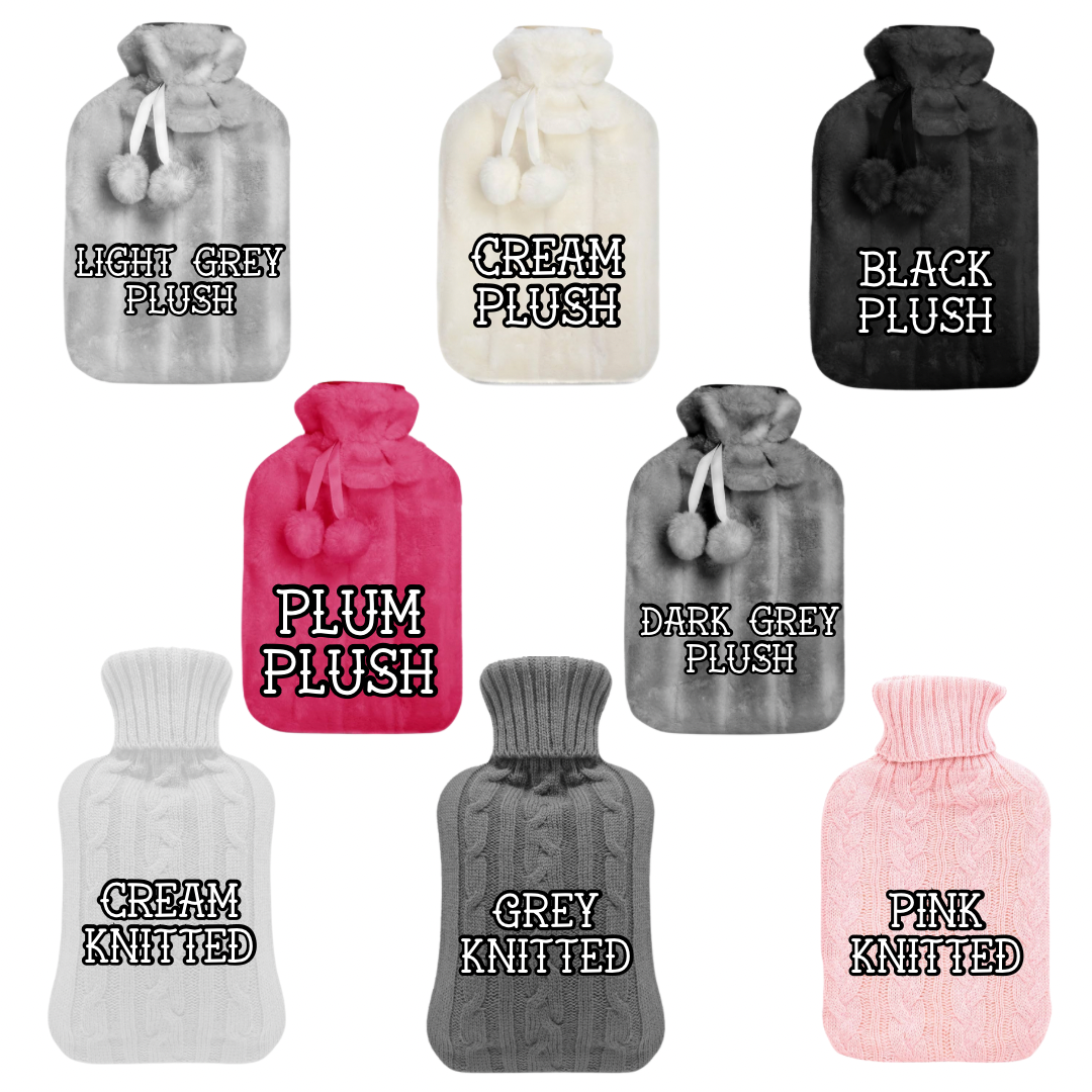 Personalised Embroidered Plush & Knitted Hot Water Bottle