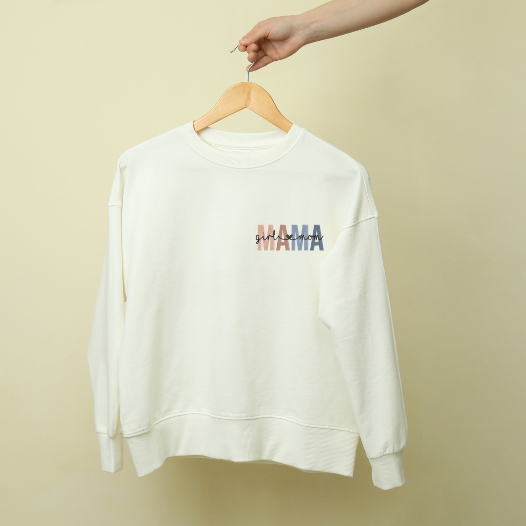 Girl Mom/Boy Mom Embroidered Sweatshirt