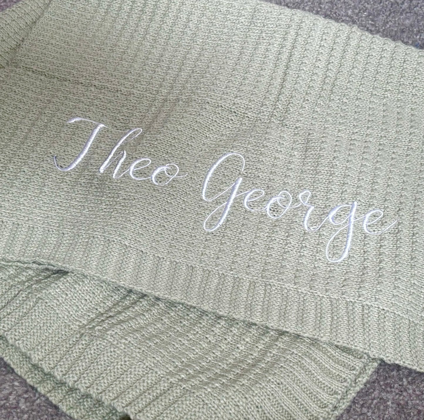 Personalised Embroidered Knit Blanket