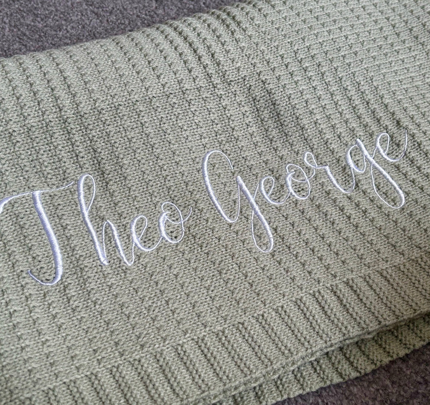 Personalised Embroidered Knit Blanket