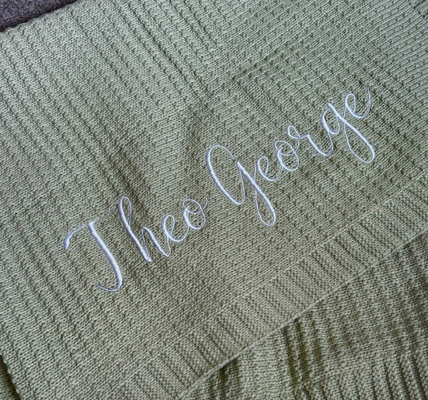Personalised Embroidered Knit Blanket