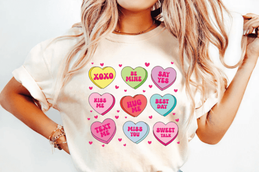 Love Hearts Printed T-shirt