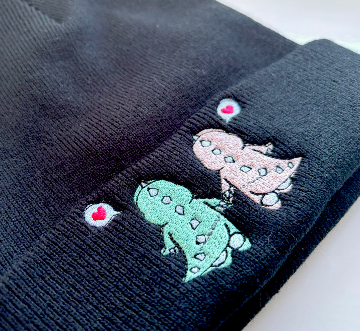 Kawaii Dinosaurs Embroidered Beanie Hat