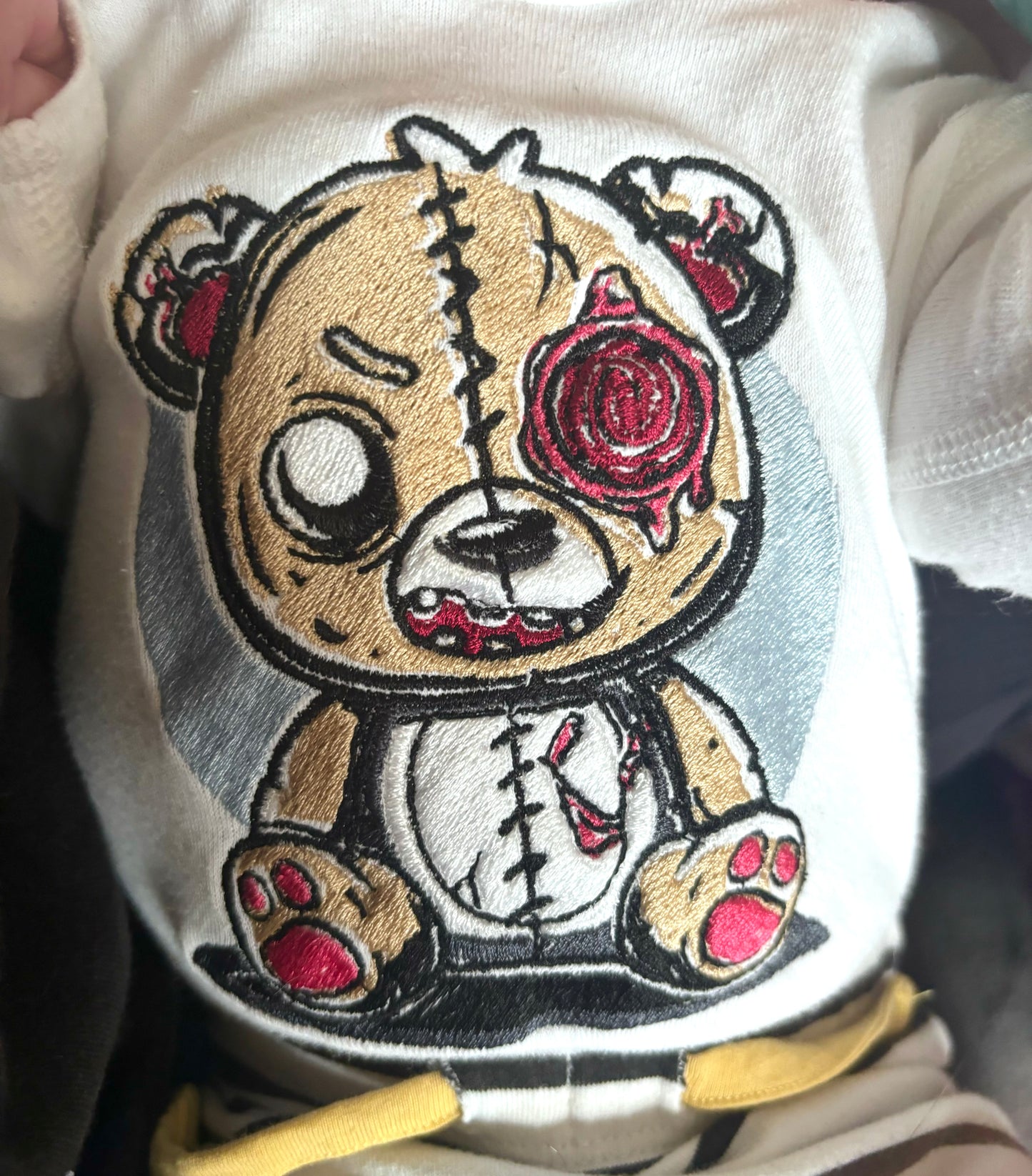 Zombie Bear Embroidered Bodysuit