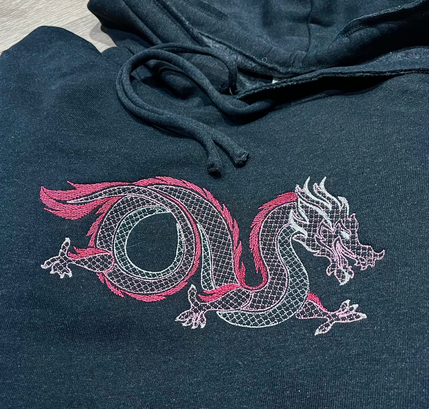 Embroidered Oriental Dragon Hoodie
