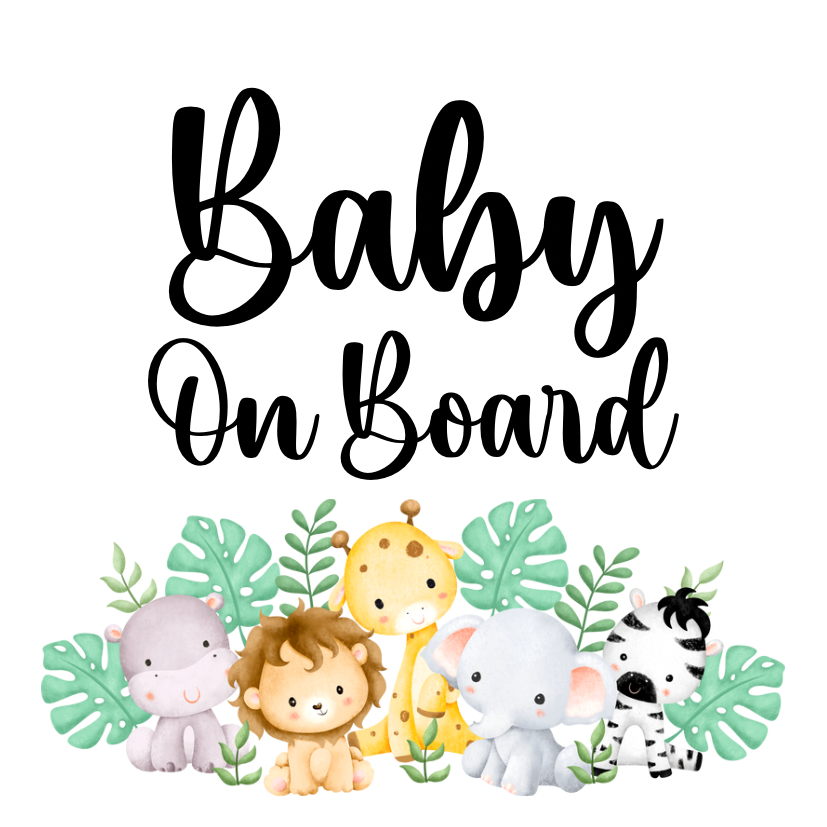 Jungle Animal Car Sign & Sun Shade