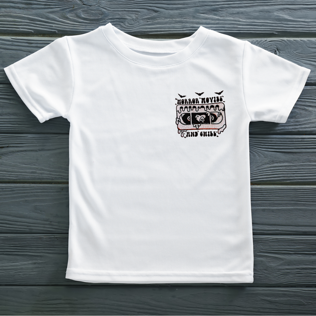 Horror Movies & Chill Embroidered T-shirt
