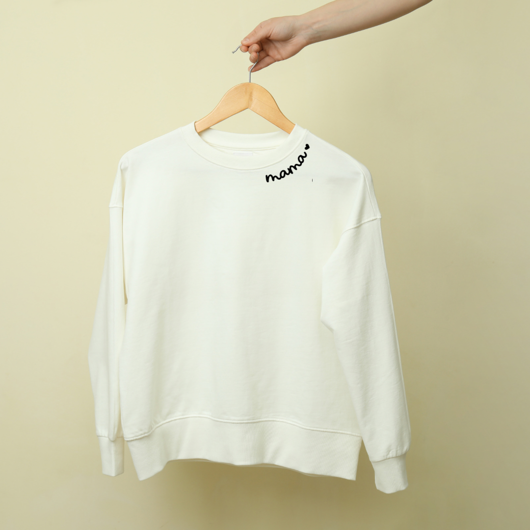 Embroidered Collar Mama Sweatshirt