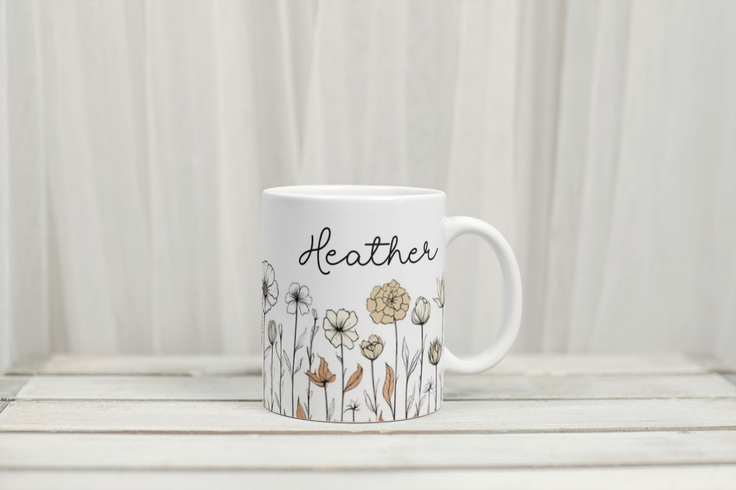 Wildflower Personalised Name Mug